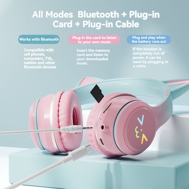 Wireless Headphones RGB Cute C - Outdoor Sport Activities For Kids 评论和价格
