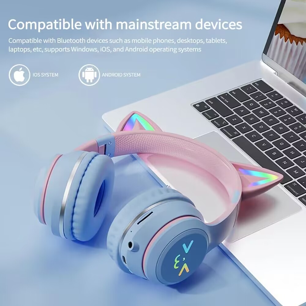 Wireless Headphones RGB Cute C - Outdoor Sport Activities For Kids 评论和价格