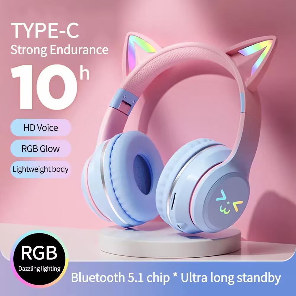 Wireless Headphones RGB Cute C - Outdoor Sport Activities For Kids 评论和价格